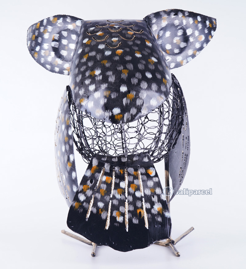 Owl, Made From Iron With Hanpainted
