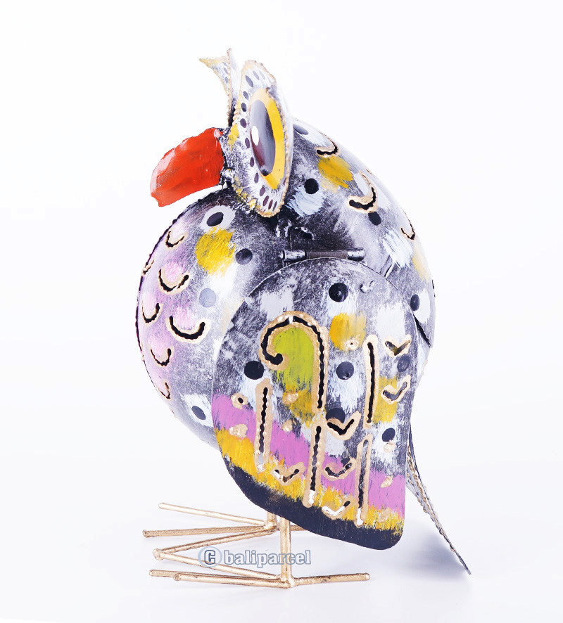 Owl, Made From Iron With Hanpainted