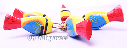 Bottle Opener Fish Shape With Painted Set Of 5, Handmade From Albesia Wood