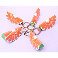 Bottle Opener Orange Shape With Painted Set Of 5, Handmade From Albesia Wood