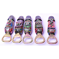 Bottle Opener Penis Shape With Painted Set Of 5, Handmade From Albesia Wood
