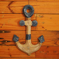 Wooden Anchor, Handmade From Albesia Wood