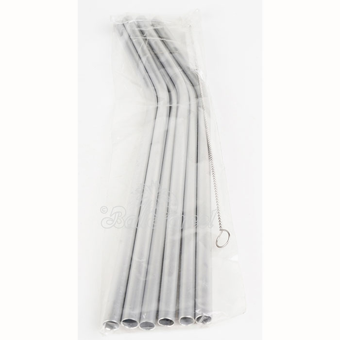Wooden Straw 6pcs Per Pack With Straw Cleaner, Handmade From Aluminium And Brush