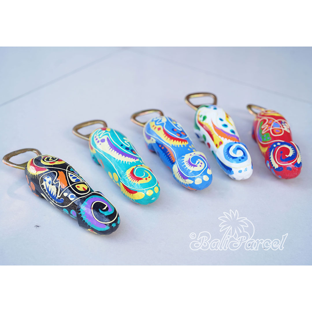 Bottle Opener Penis Shape With Painted Set Of 5, Handmade From Albesia Wood