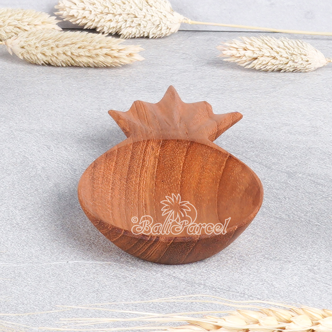 Wooden Plate, Hand Carved From Teak Wood, Finishing With Olive Oil.
