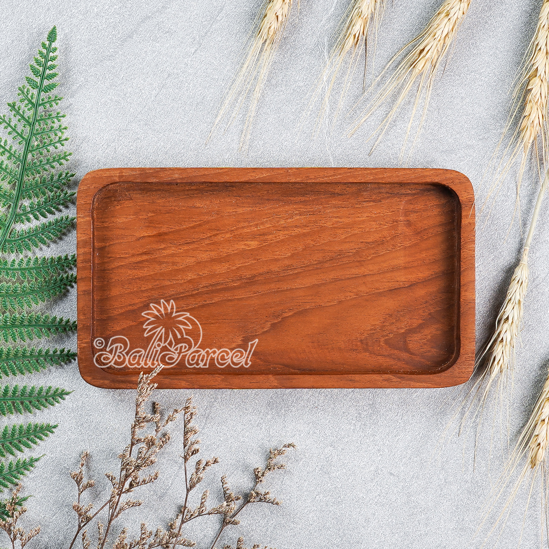 Wooden Plate, Hand Carved From Teak Wood, Finishing With Olive Oil.