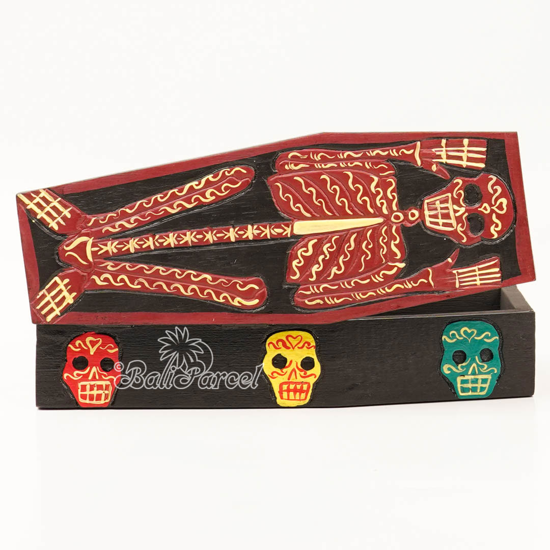 Box Skull, Handmade From Albesia Wood