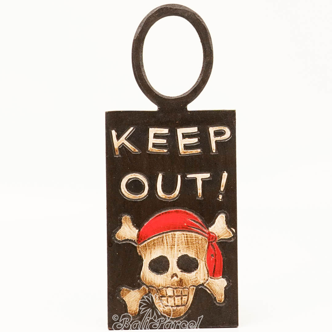 Wallhanging Pirate Skull, Handmade From Albesia Wood