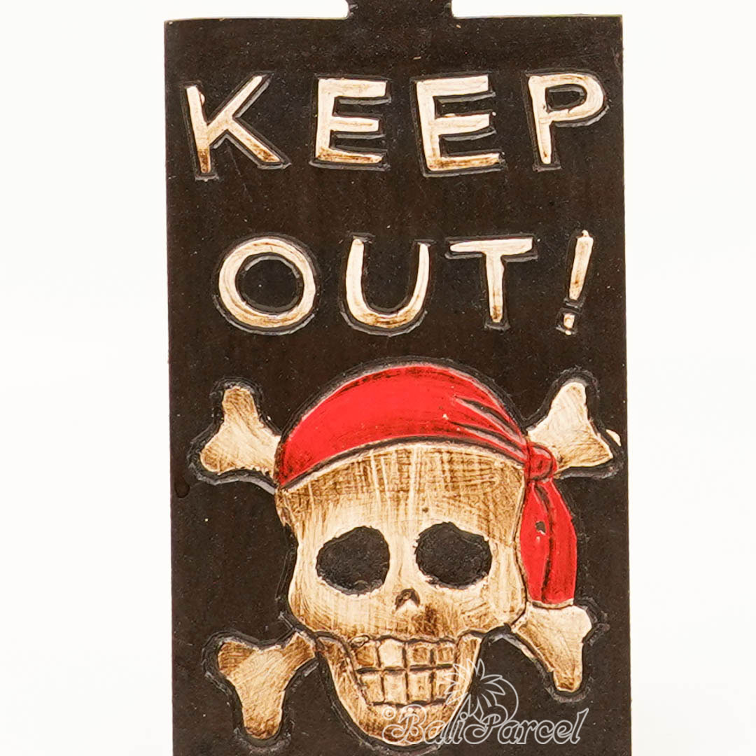 Wallhanging Pirate Skull, Handmade From Albesia Wood