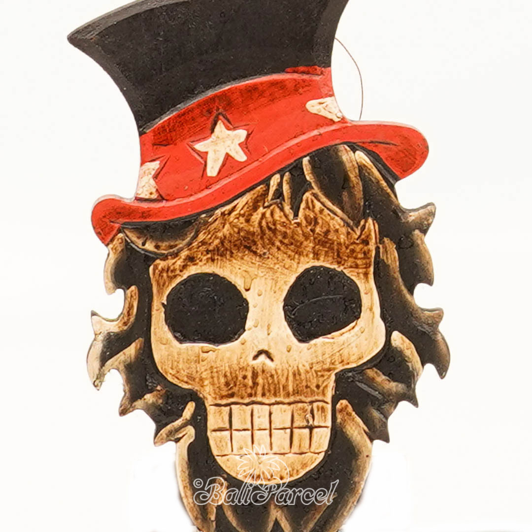 Wallhanging Pirate Skull, Handmade From Albesia Wood