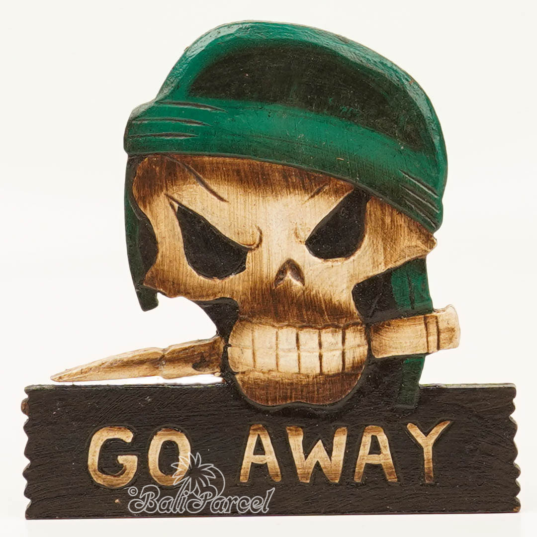 Wallhanging Pirate Skull, Handmade From Albesia Wood