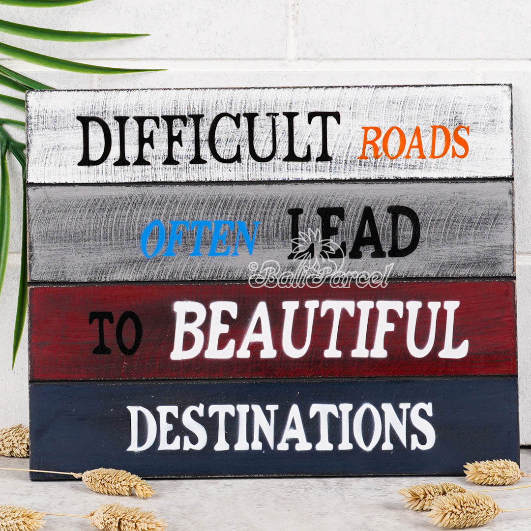 Wooden Wall Hanger With Painting, Handmade From Albesia Wood