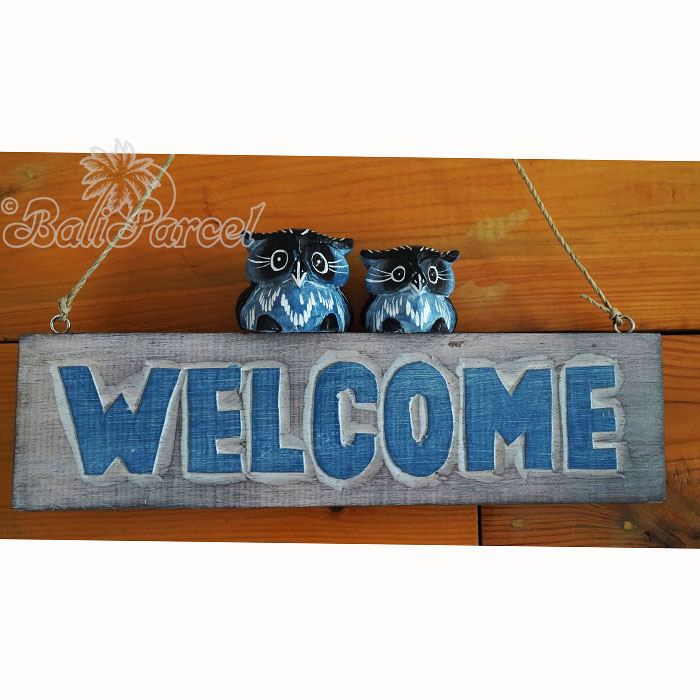 Wooden Wallhanging With Owl, Hand Carved From Albesia Wood
