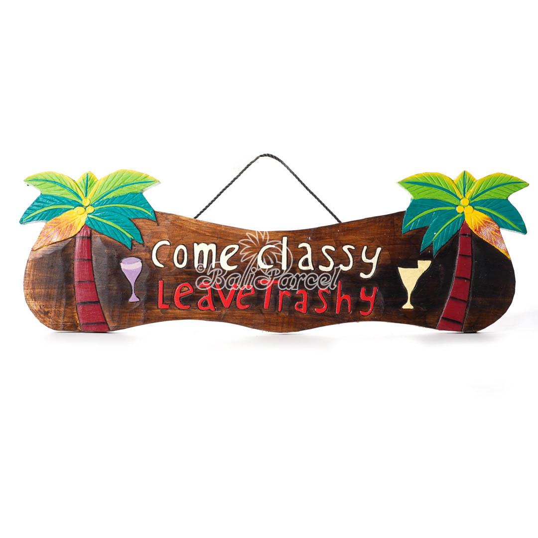 Wooden Wallhanging Sign, Hand Made From Albesia Wood