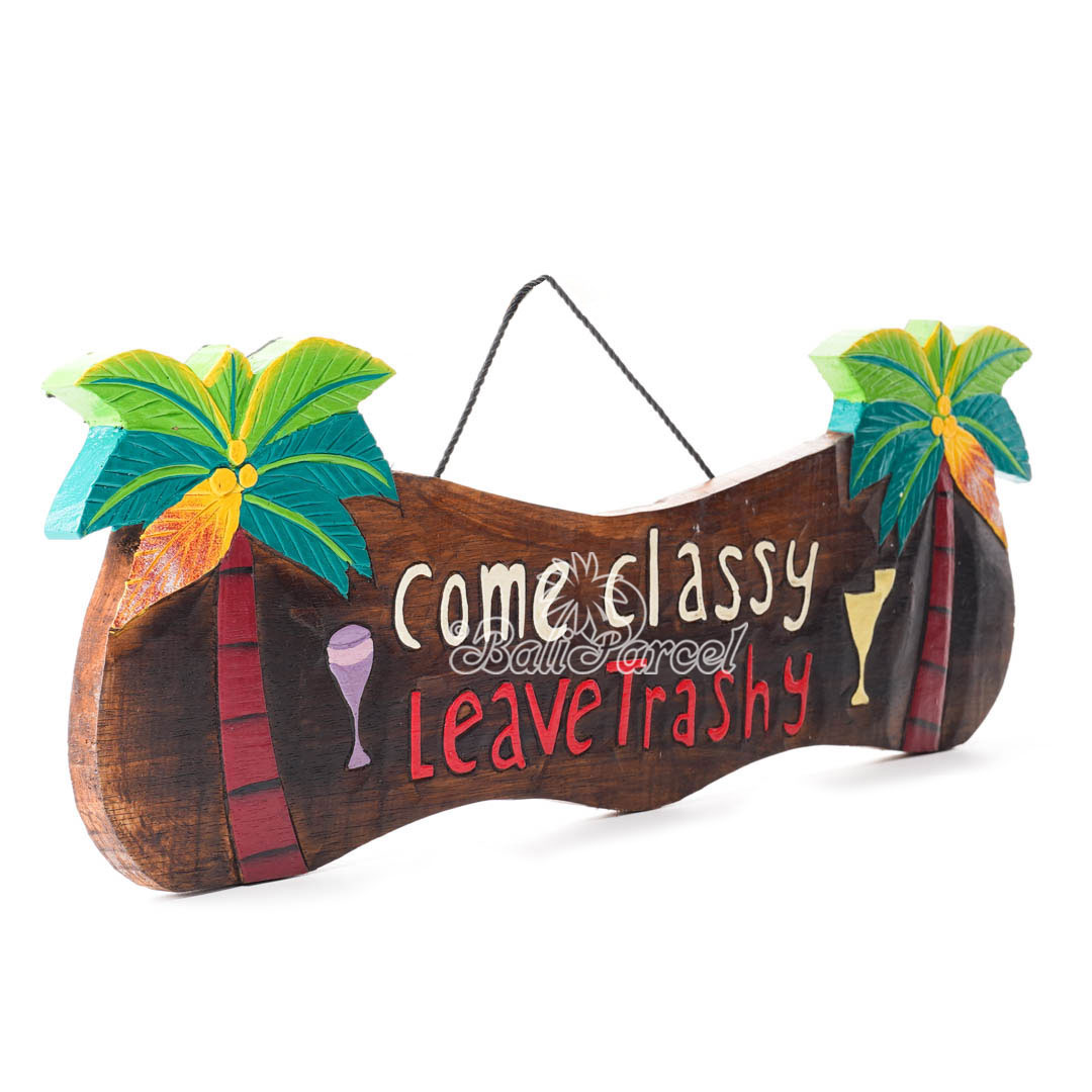 Wooden Wallhanging Sign, Hand Made From Albesia Wood