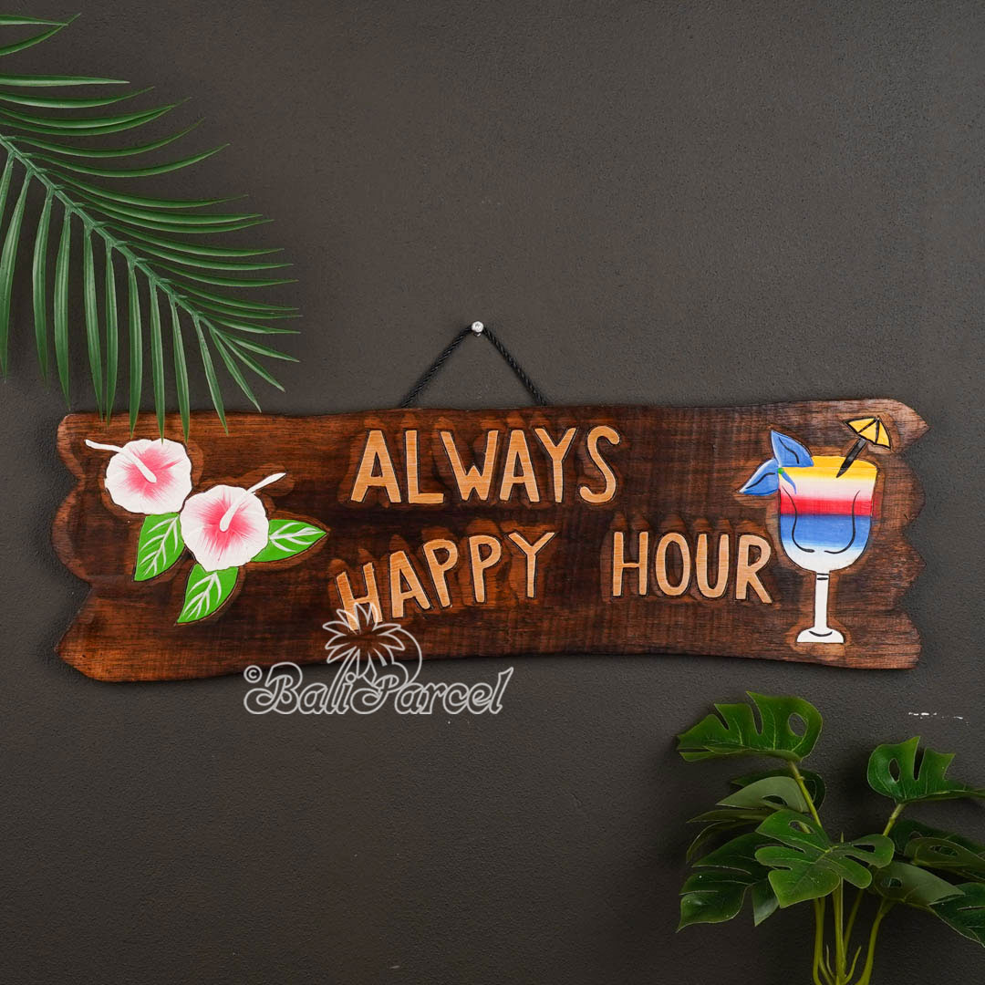 Wooden Wallhanging Sign, Hand Made From Albesia Wood