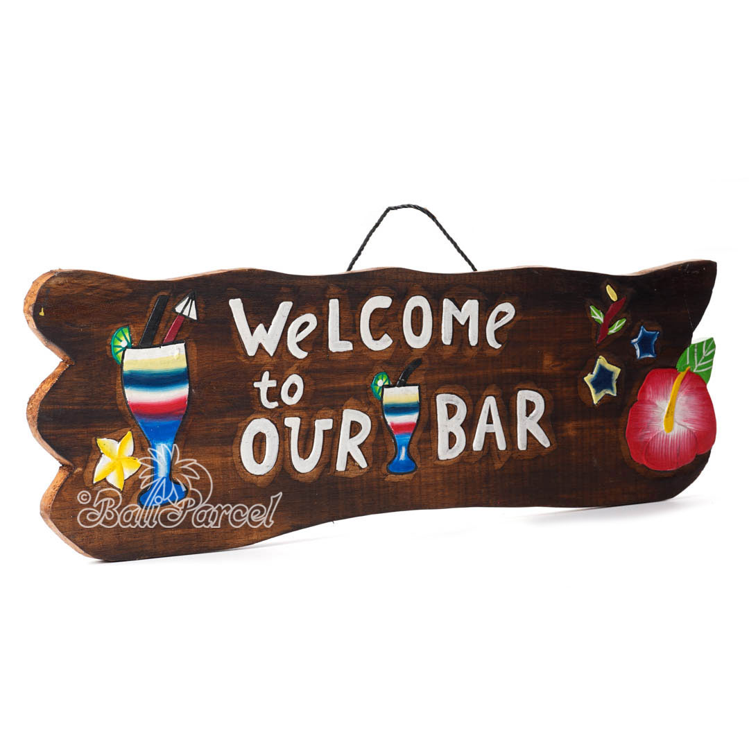 Wooden Wallhanging Sign, Hand Made From Albesia Wood
