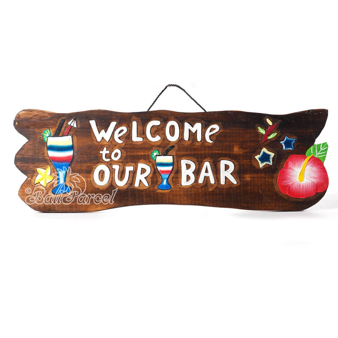 Wooden Wallhanging Sign, Hand Made From Albesia Wood