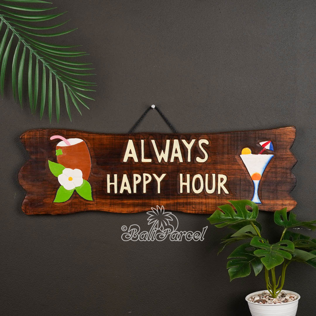 Wooden Wallhanging Sign, Hand Made From Albesia Wood