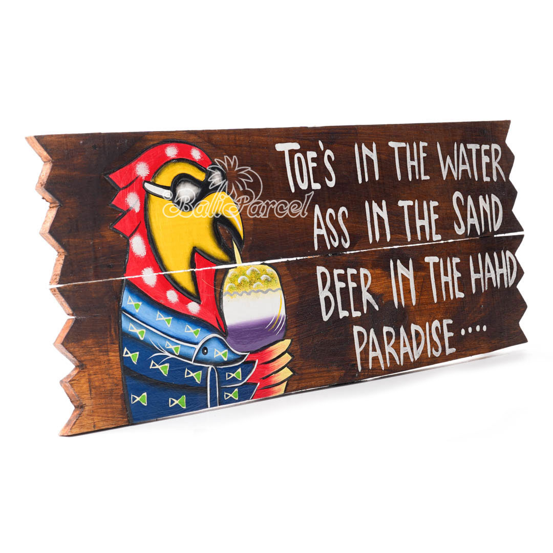 Wooden Wallhanging Sign, Hand Made From Albesia Wood