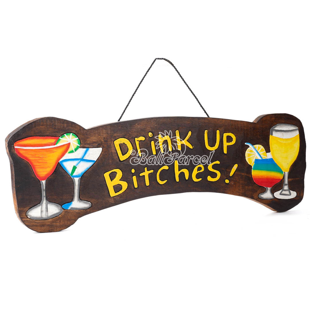Wooden Wallhanging Sign, Hand Made From Albesia Wood