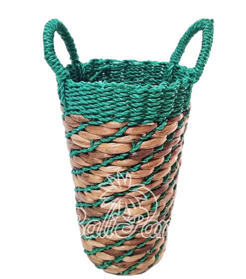 Beautiful Home Decoration Pot, Handmade With Synthetic String Inlaid With Water Hyacinth