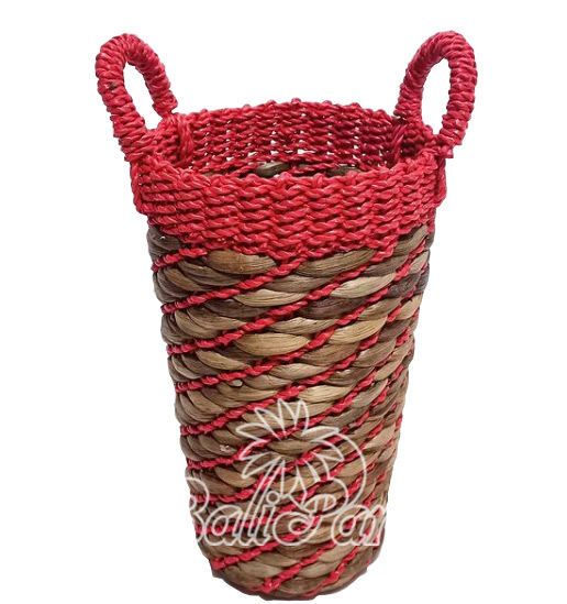 Beautiful Home Decoration Pot, Handmade With Synthetic String Inlaid With Water Hyacinth