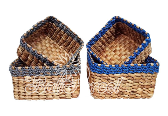 Beautiful Home Decoration Basket, Handmade With Water Hyacinth Set Of 2