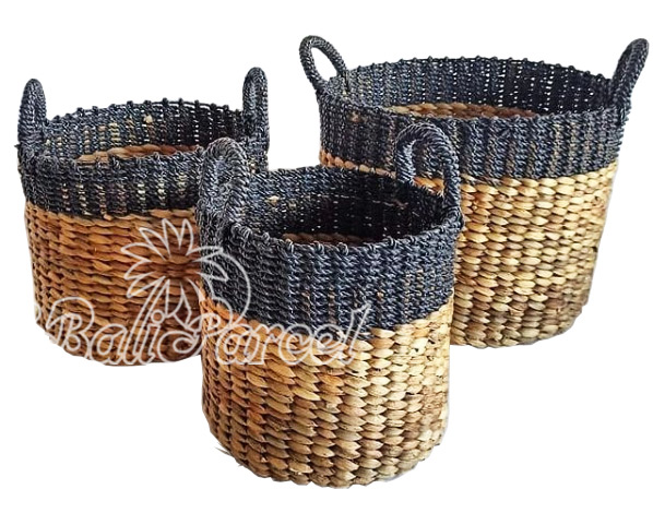 Beautiful Home Decoration Basket, Handmade With Water Hyacinth Set Of 3