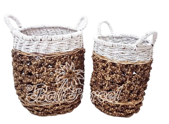 Beautiful Home Decoration Basket, Handmade With Water Hyacinth Set Of 2