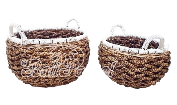 Beautiful Home Decoration Basket, Handmade With Water Hyacinth Set Of 2