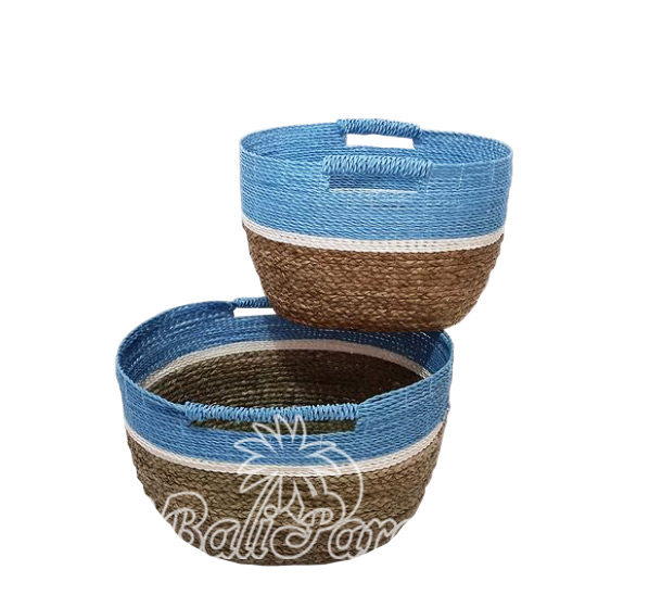 Beautiful Home Decoration Basket, Handmade With Water Hyacinth Set Of 2