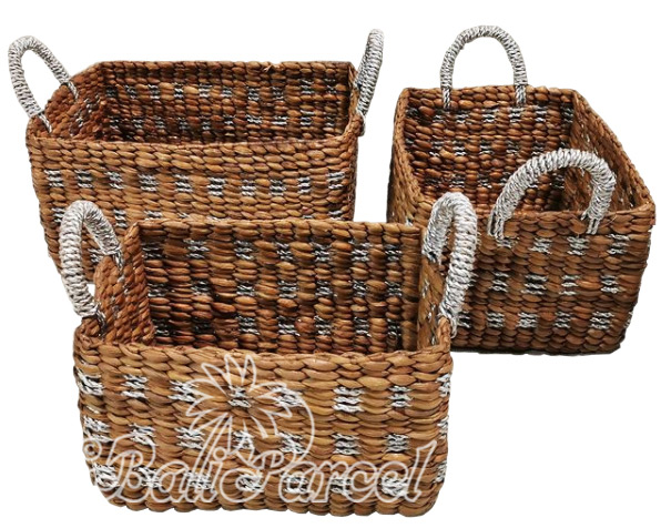 Beautiful Home Decoration Basket, Handmade With Water Hyacinth Set Of 3