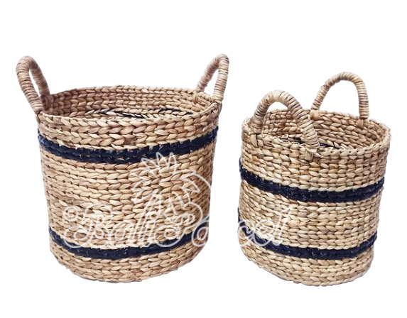 Beautiful Home Decoration Basket, Handmade With Water Hyacinth Set Of 2