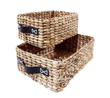 Beautiful Home Decoration Basket, Handmade With Water Hyacinth Set Of 2