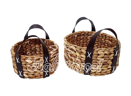 Beautiful Home Decoration Basket, Handmade With Water Hyacinth Set Of 2