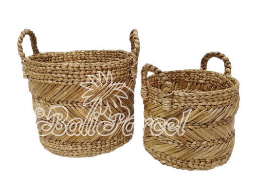 Beautiful Home Decoration Basket, Handmade With Water Hyacinth Set Of 2