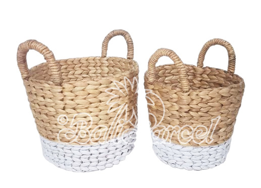 Beautiful Home Decoration Basket, Handmade With Water Hyacinth Set Of 2