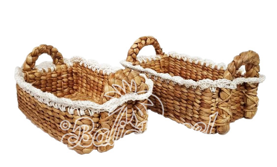 Beautiful Home Decoration Basket, Handmade With Water Hyacinth 