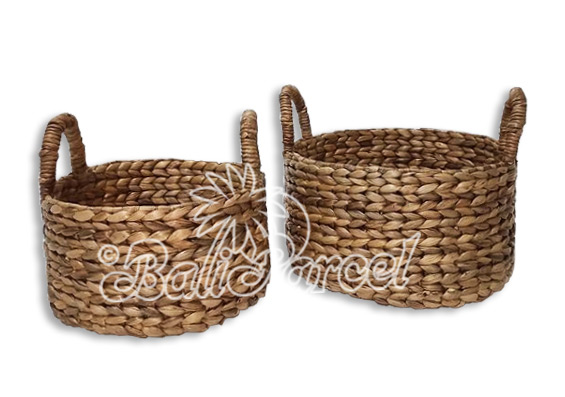 Beautiful Home Decoration Basket, Handmade With Water Hyacinth Set Of 2