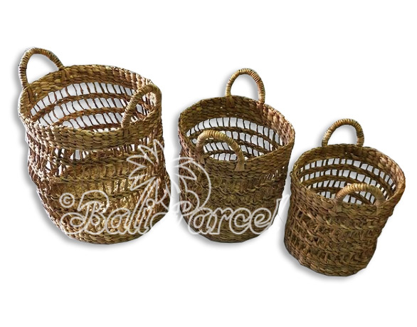 Beautiful Home Decoration Basket, Handmade With Water Hyacinth Set Of 3