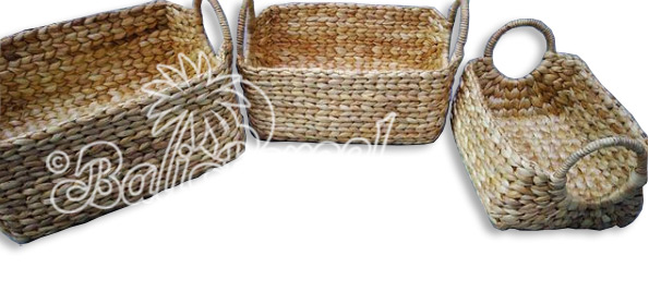 Beautiful Home Decoration Basket, Handmade With Water Hyacinth Set Of 3