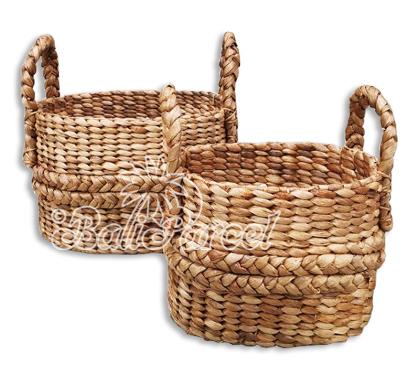 Beautiful Home Decoration Basket, Handmade With Water Hyacinth Set Of 2