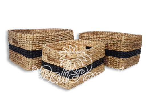 Beautiful Home Decoration Basket, Handmade With Water Hyacinth Set Of 3 