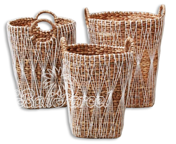 Beautiful Home Decoration Basket, Handmade With Water Hyacinth 