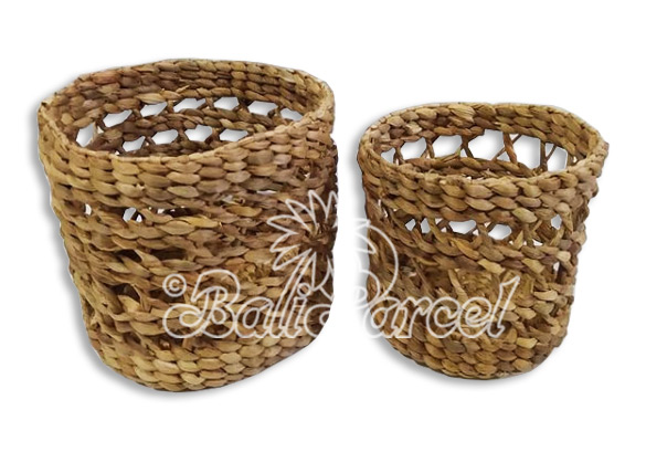 Beautiful Home Decoration Basket, Handmade With Water Hyacinth Set Of 2