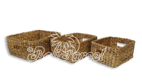 Beautiful Home Decoration Basket, Handmade With Water Hyacinth Set Of 3