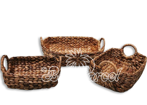 Beautiful Home Decoration Basket, Handmade With Water Hyacinth Set Of 3
