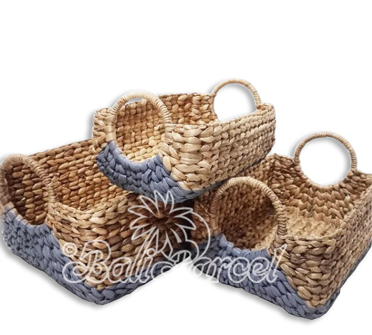 Beautiful Home Decoration Basket, Handmade With Water Hyacinth Set Of 3 
