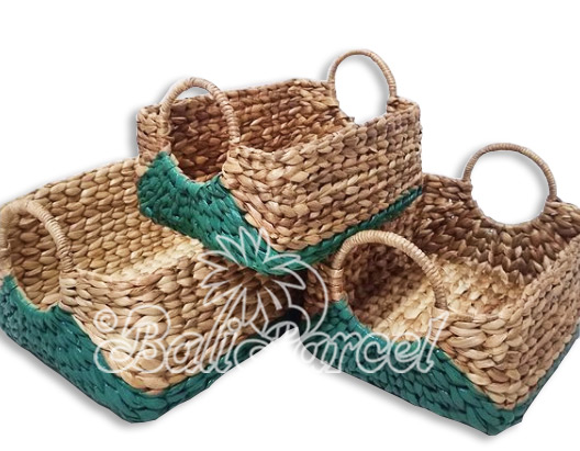 Beautiful Home Decoration Basket, Handmade With Water Hyacinth Set Of 3 